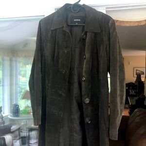 Express Brown Suede Trench Coat